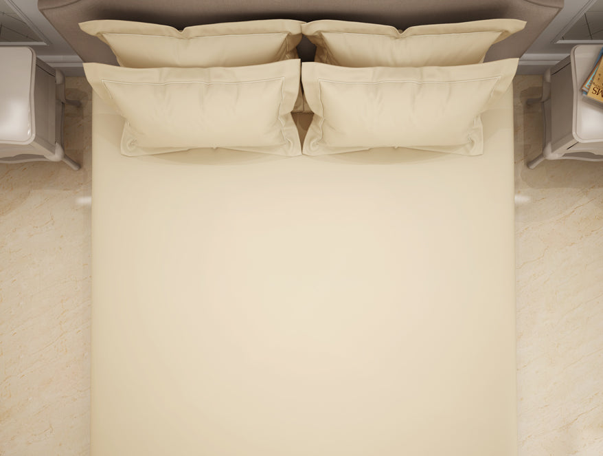 Solid Ivory Solid King Size Bedsheet - Eminence By Spaces