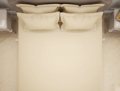 Solid Ivory Solid King Size Bedsheet - Eminence By Spaces