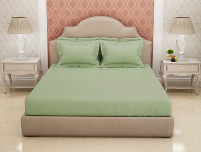 Solid Light Green Solid King Size Bedsheet - Eminence By Spaces