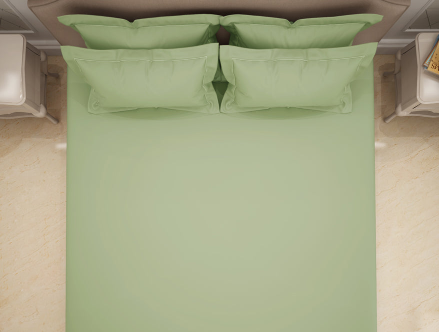 Solid Light Green Solid King Size Bedsheet - Eminence By Spaces