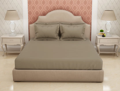 Solid Brown Solid King Size Bedsheet - Eminence By Spaces