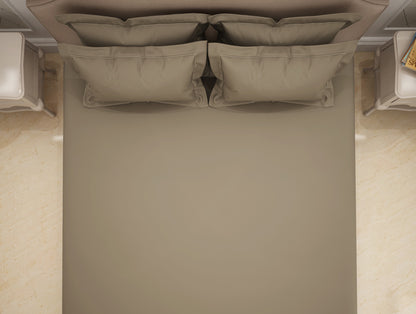 Solid Brown Solid King Size Bedsheet - Eminence By Spaces