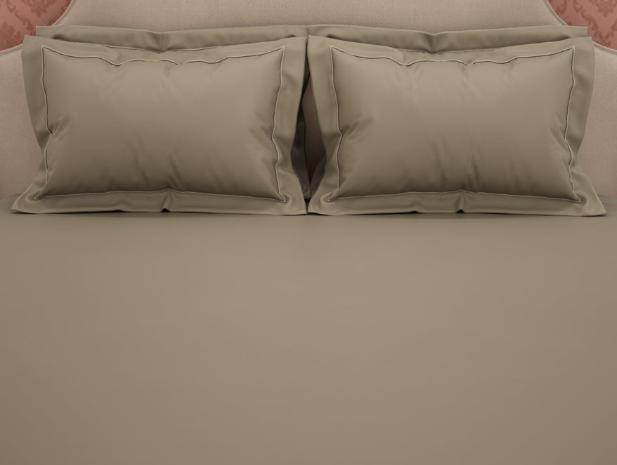 Solid Brown Solid King Size Bedsheet - Eminence By Spaces