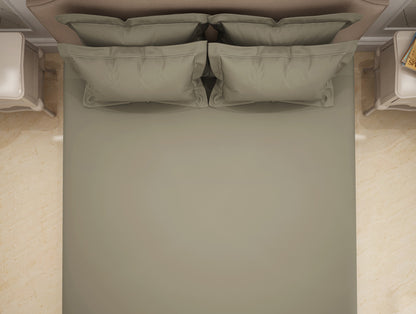 Solid Light Grey Solid King Size Bedsheet - Eminence By Spaces