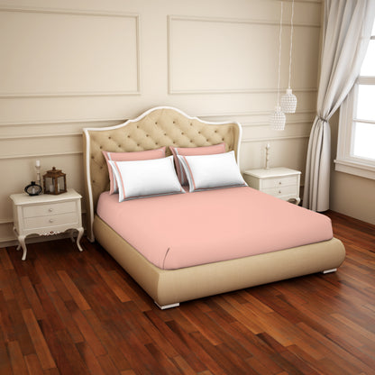 Solid Coral - Coral Hygro Cotton King Size Bedsheet - Hygro By Spaces