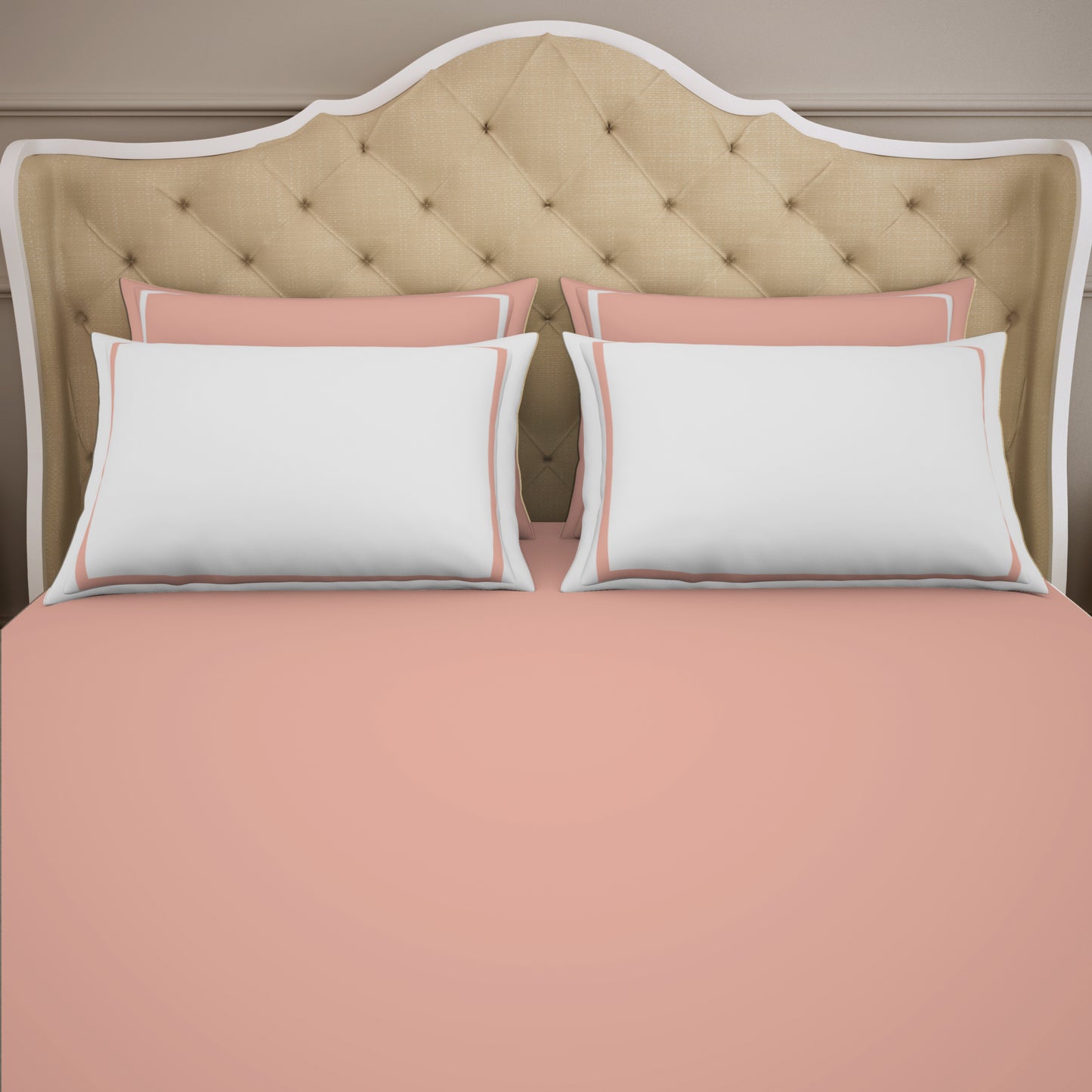 Solid Coral - Coral Hygro Cotton King Size Bedsheet - Hygro By Spaces
