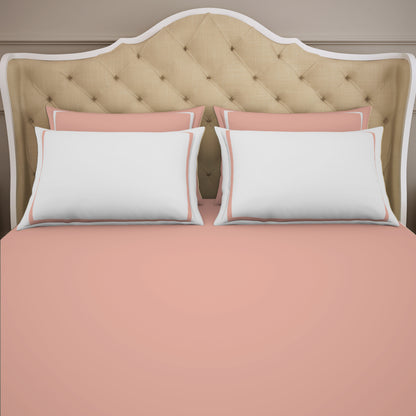 Solid Coral - Coral Hygro Cotton King Size Bedsheet - Hygro By Spaces