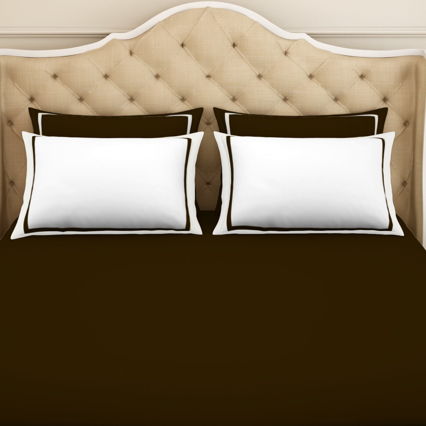 Solid Chocolate - Dark Brown Hygro Cotton King Size Bedsheet - Hygro By Spaces