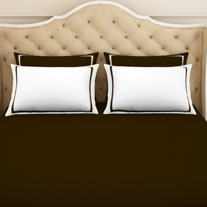Solid Chocolate - Dark Brown Hygro Cotton King Size Bedsheet - Hygro By Spaces