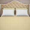 Solid Cream - Light Yellow Hygro Cotton King Size Bedsheet - Hygro By Spaces