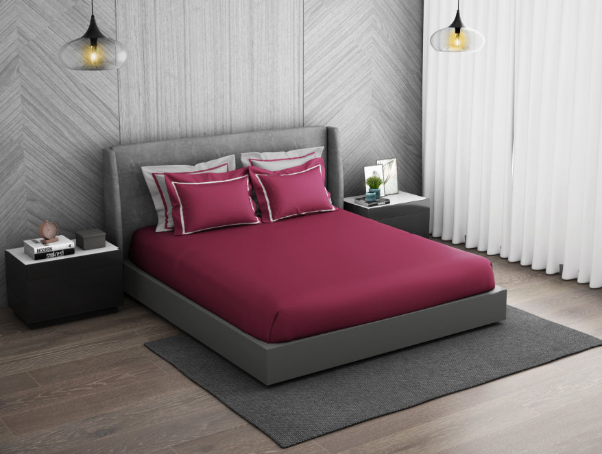 Solid Sangaria - Dark Violet Hygro Cotton King Size Bedsheet - Hygro By Spaces