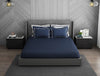 Solid Midnight Blue - Dark Blue Hygro Cotton King Size Bedsheet - Hygro By Spaces