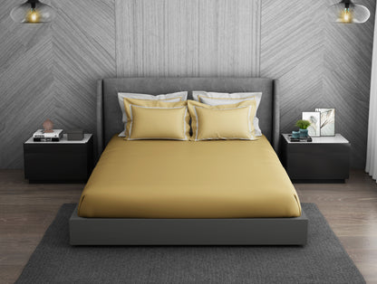 Solid Champagne Gold - Gold Hygro Cotton King Size Bedsheet - Hygro By Spaces