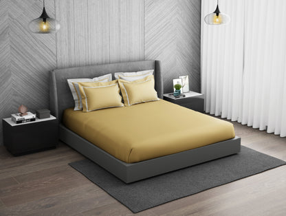 Solid Champagne Gold - Gold Hygro Cotton King Size Bedsheet - Hygro By Spaces