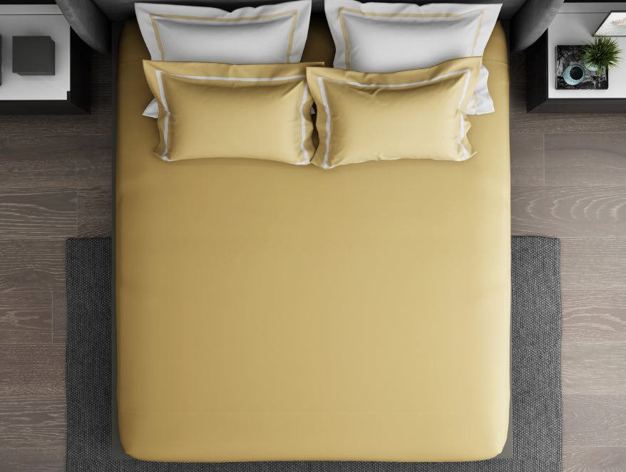 Solid Champagne Gold - Gold Hygro Cotton King Size Bedsheet - Hygro By Spaces