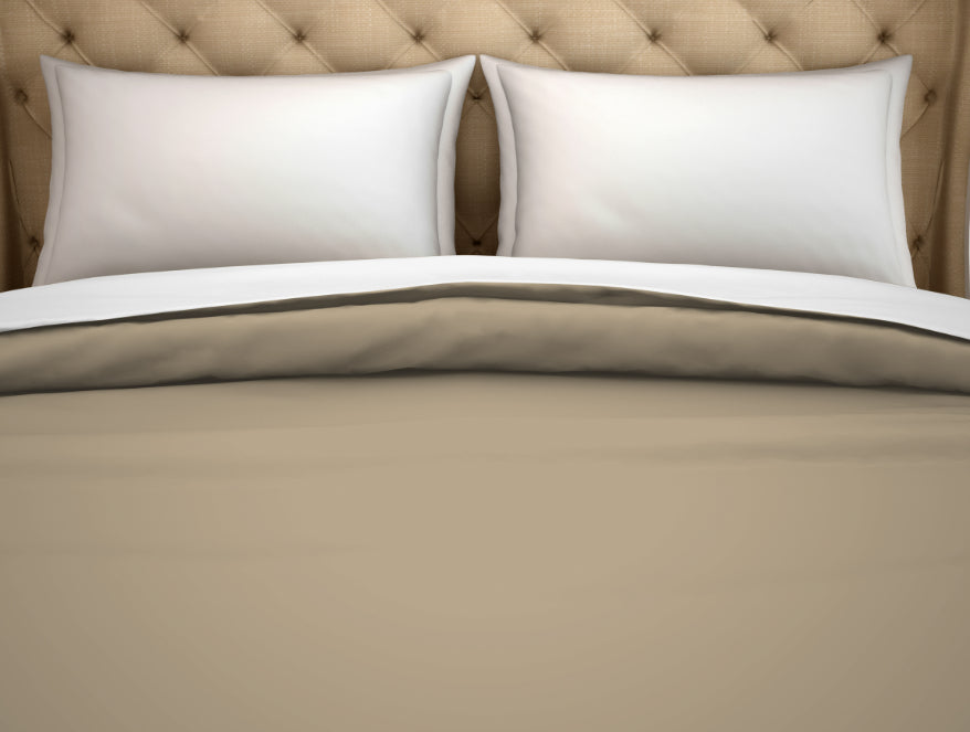 Spaces Hygro Solid Taupe-Brown Cotton Double Duvet Cover