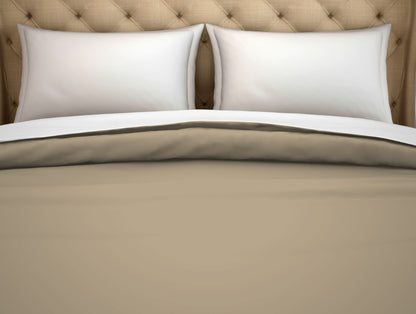 Spaces Hygro Solid Taupe-Brown Cotton Double Duvet Cover