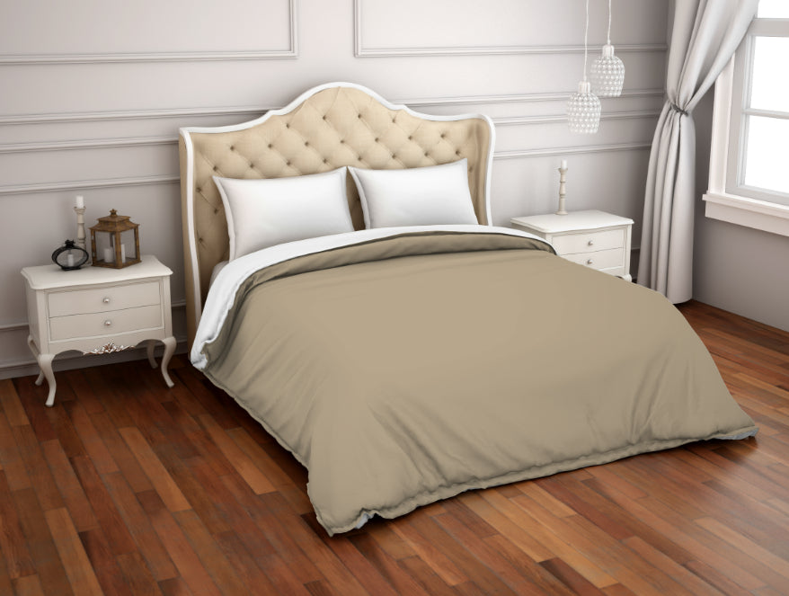 Spaces Hygro Solid Taupe-Brown Cotton Double Duvet Cover