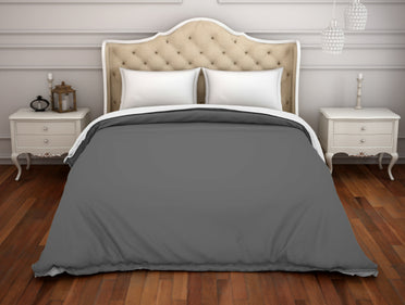 Spaces Hygro Solid Grey Hygro Cotton Double Duvet Cover