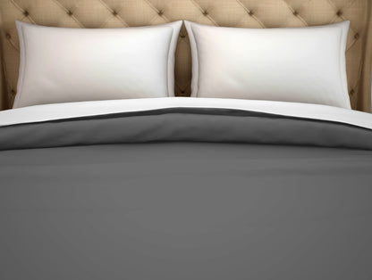 Spaces Hygro Solid Grey Hygro Cotton Double Duvet Cover