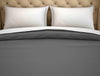 Grey 100% Cotton Double Duvet Cover - Hygro By Spaces