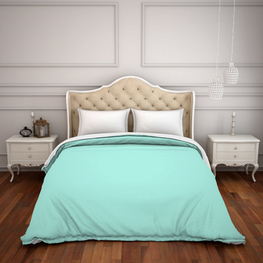 Solid Aqua Green - Light Green Hygro Cotton Double Duvet Cover - Hygro By Spaces