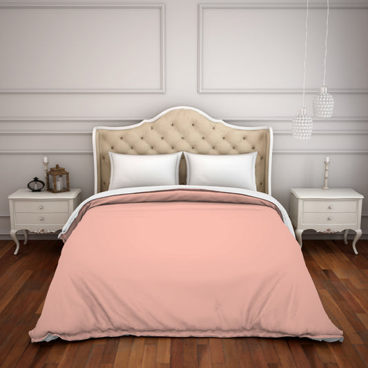 Solid Coral - Coral Hygro Cotton Double Duvet Cover - Hygro By Spaces