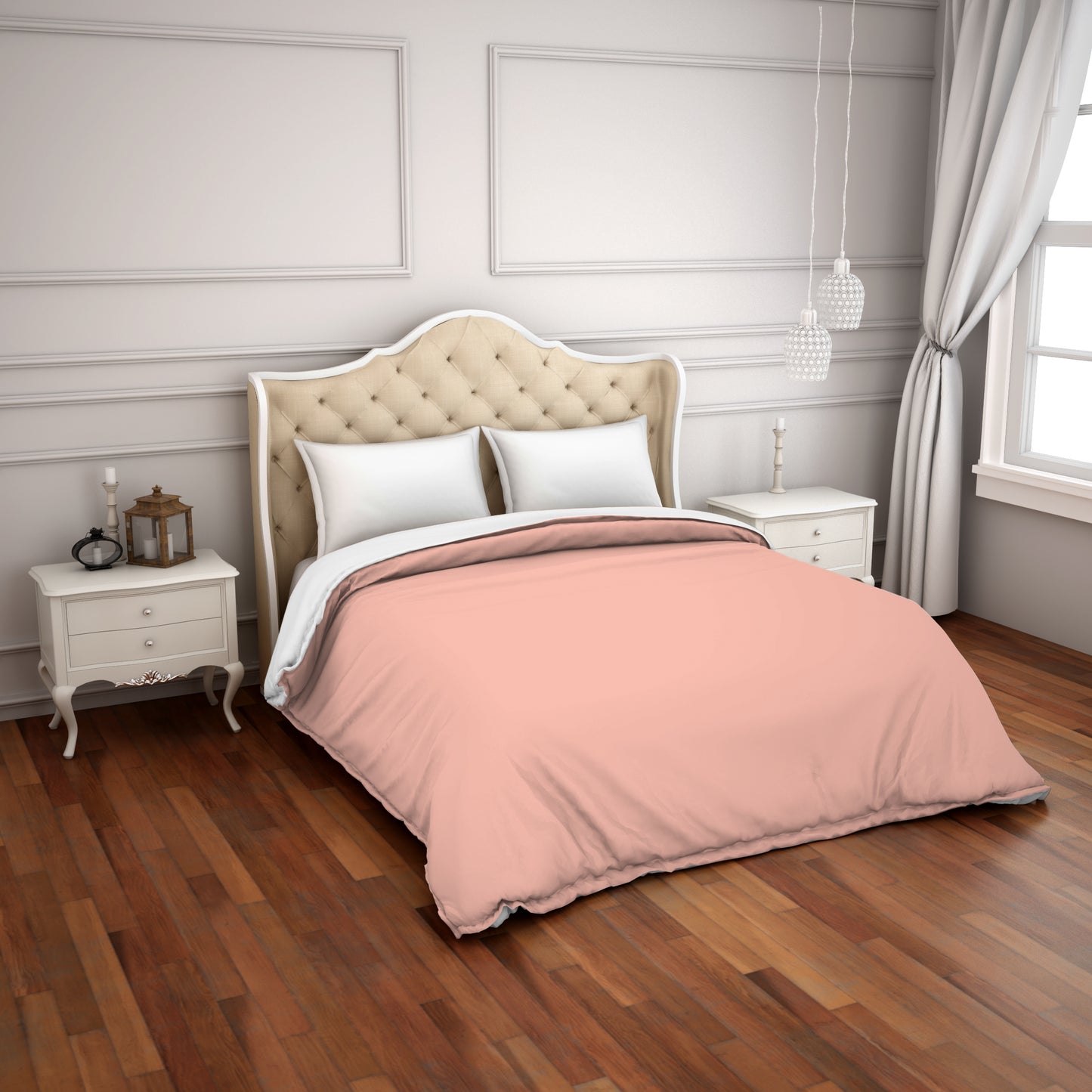 Spaces Hygro Solid Coral Hygro Cotton Double Duvet Cover