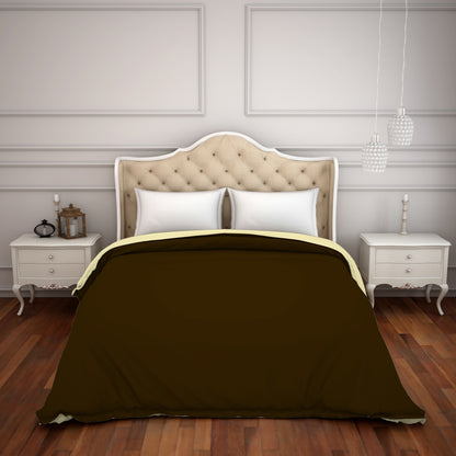 Solid Chocolate - Dark Brown Hygro Cotton Double Duvet Cover - Hygro By Spaces