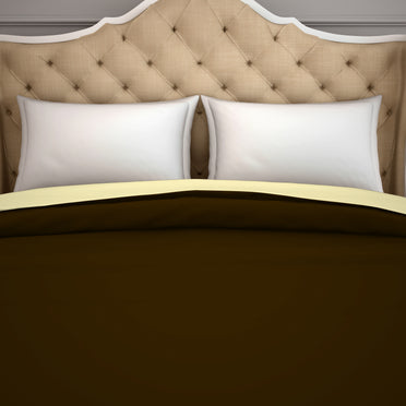Solid Chocolate - Dark Brown Hygro Cotton Double Duvet Cover - Hygro By Spaces