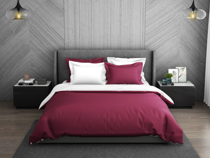 Solid Sangaria - Dark Violet Hygro Cotton Double Duvet Cover - Hygro By Spaces