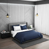 Solid Midnight Blue - Dark Blue Hygro Cotton Double Duvet Cover - Hygro By Spaces