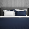 Solid Midnight Blue - Dark Blue Hygro Cotton Double Duvet Cover - Hygro By Spaces