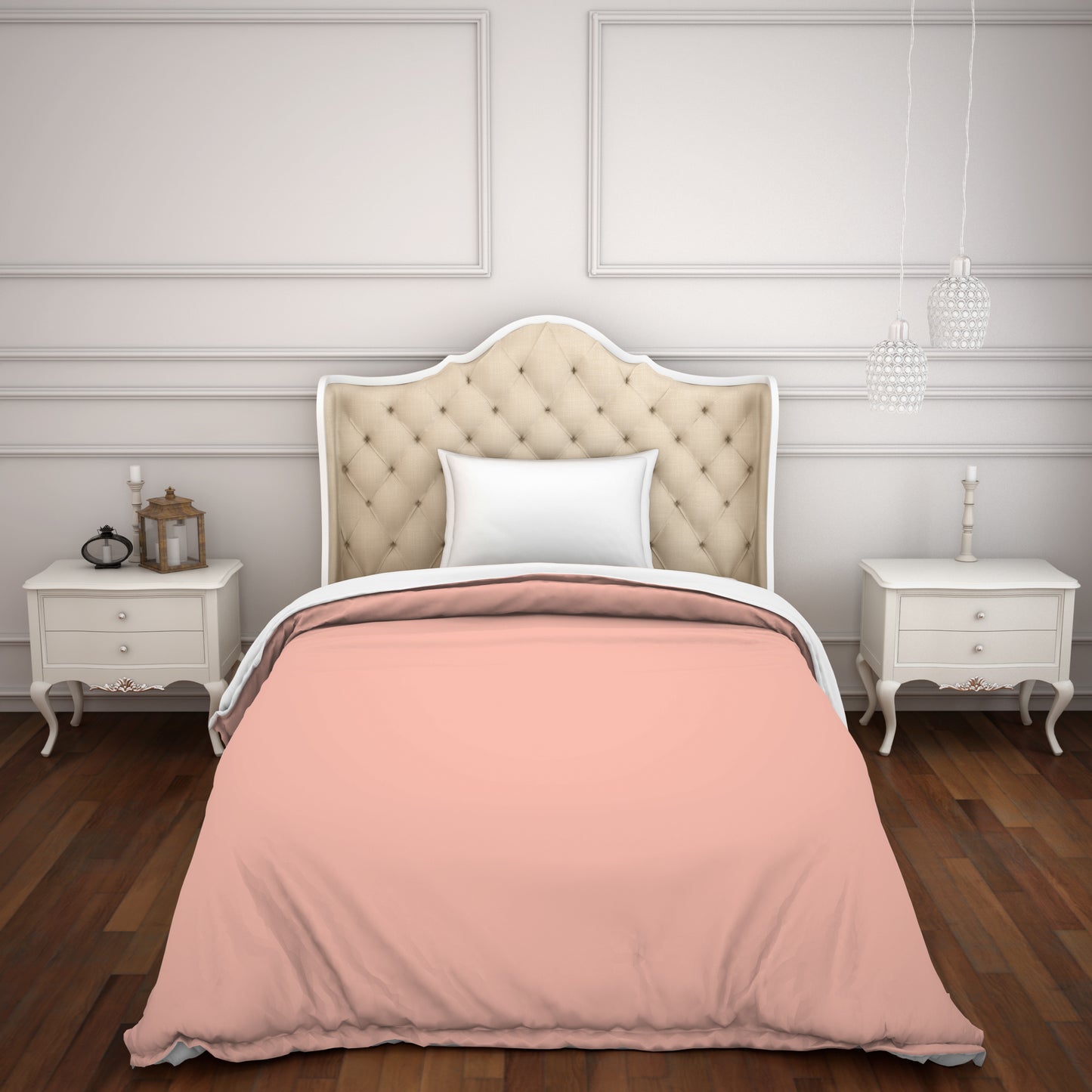 Solid Coral - Coral Hygro Cotton Single Duvet Cover - Hygro By Spaces