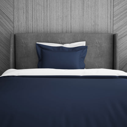 Solid Midnight Blue - Dark Blue Hygro Cotton Single Duvet Cover - Hygro By Spaces
