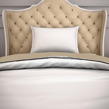 Solid White/Taupe - White Hygro Cotton Shell Single Quilt / AC Comforter - Hygro By Spaces