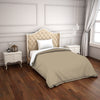 Solid Taupe/White - Brown Hygro Cotton Shell Single Quilt / AC Comforter - Hygro By Spaces