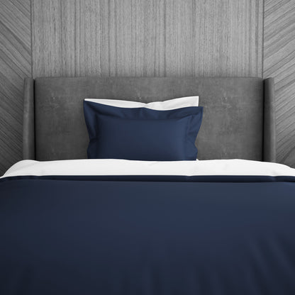 Solid Midnight Blue - Dark Blue Hygro Cotton Shell Single Quilt / AC Comforter - Hygro By Spaces