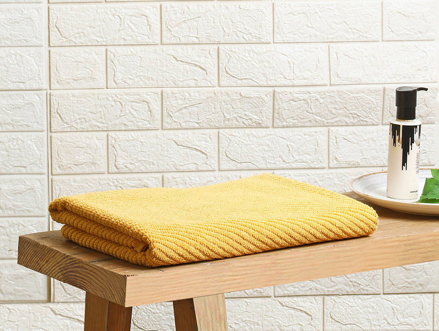 Yellow 100% Cotton Bath Towel Relish By Spaces