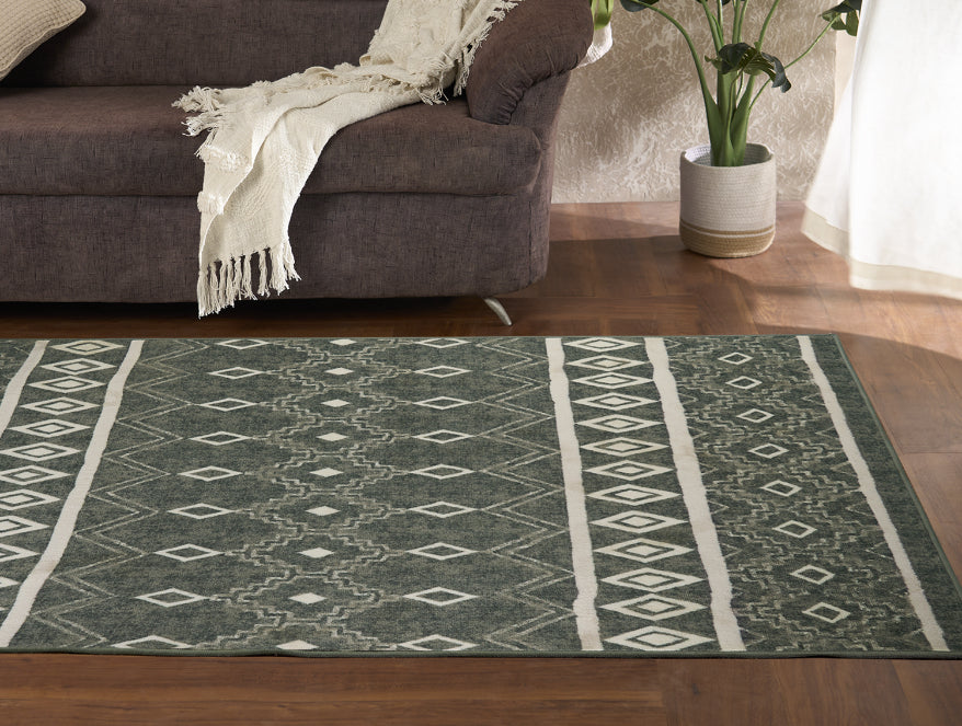 Anti Skid Grey Wonder Full Carpet By Welspun