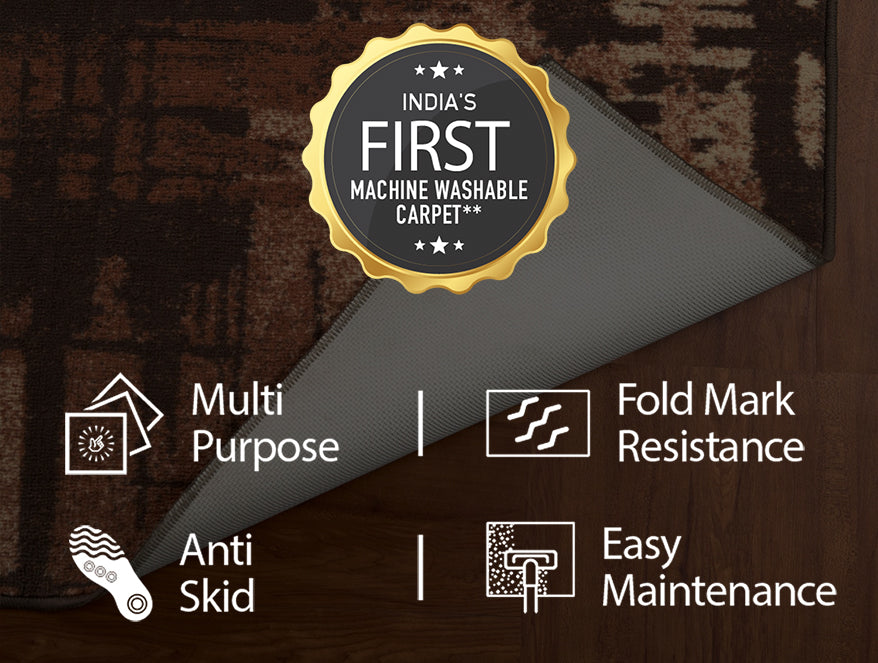 Anti Skid Brown Wonder Full Carpet By Welspun