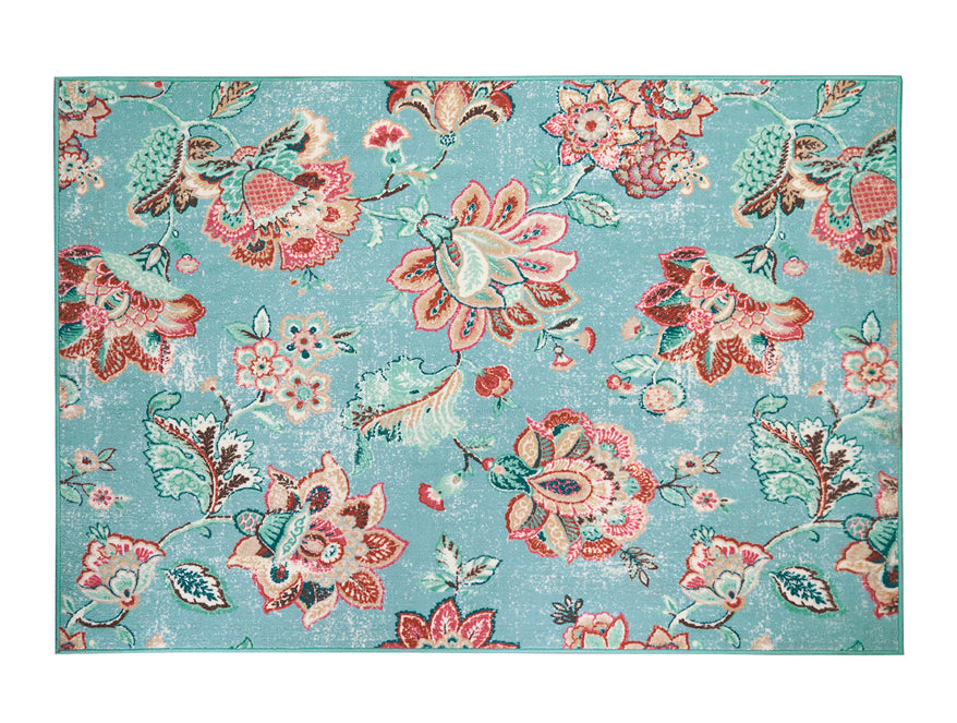 Anti Skid Light Blue Wonder Full Carpet By Welspun