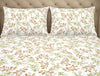 Floral Mango/Olive - Orange Cotton Rich Double Bedsheet - 2-In-1 By Welspun