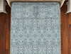 Ornate Teal/Grey Cotton Rich King Size Bedsheet - 2-In-1 By Welspun