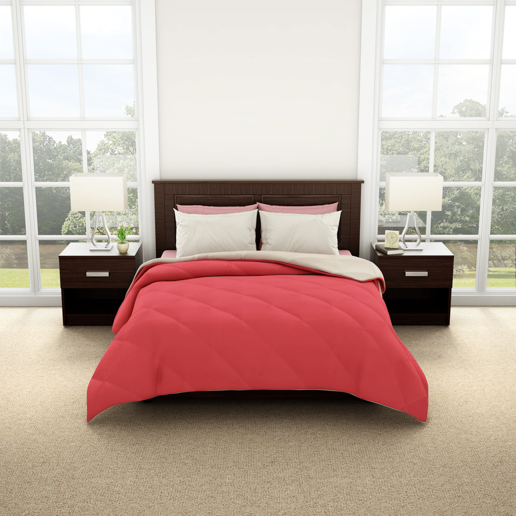 Solid Red 100% Polyester Double Quilt - Blockbluster Solid By Spaces