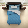 Solid Dark Blue 100% Polyester Single Quilt - Blockbluster Solid By Spaces