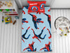 Character Crystal Blue - Light Blue 100% Cotton Single Bedsheet - Marvel Spiderman By Welspun