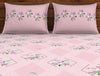 Floral Chalk Pink - Light Pink 100% Cotton Double Bedsheet - Boho Florals By Spaces