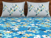 Floral Azure Blue - Blue 100% Cotton Double Bedsheet - Boho Florals By Spaces