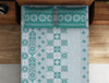 Geometric Meadowbrook - Aqua 100% Cotton Double Bedsheet - Morroccan By Spaces